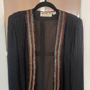 Vintage Scala Fully Beaded Jacket Sizs S